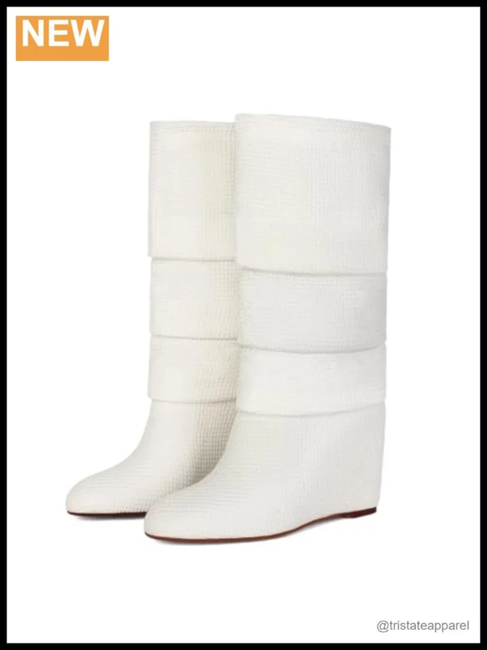 Women Knit Fold Over Knee High Boots Pointed Toe Wedge Pull-On